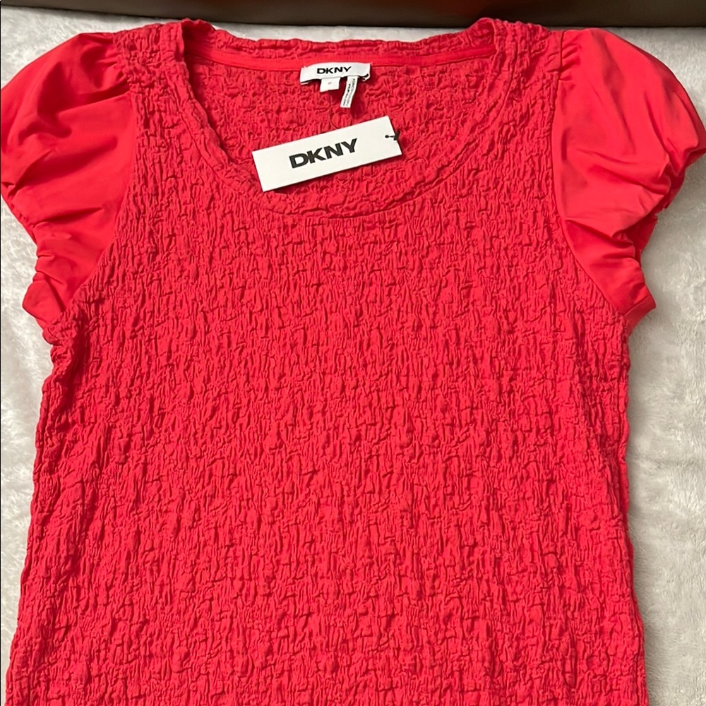 DKNY Women's Scarlet Textured Blouse
